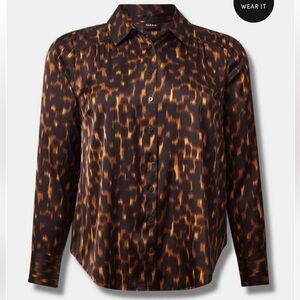 Torrid: Madison Satin Button Up Shirt